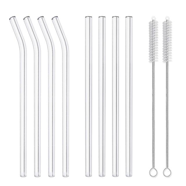 Kichwit Extra Long Stainless Steel Straws Set of 8, Reusable Wide Straws  for Smoothies, 10.5 Inches Long, 5/16 Wide, Metal Drinking Straws, 2