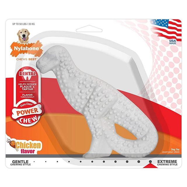 Nylabone Power Chew Holiday Dinosaur Chew Toy for Dogs Beef Large/Giant (1 Count)