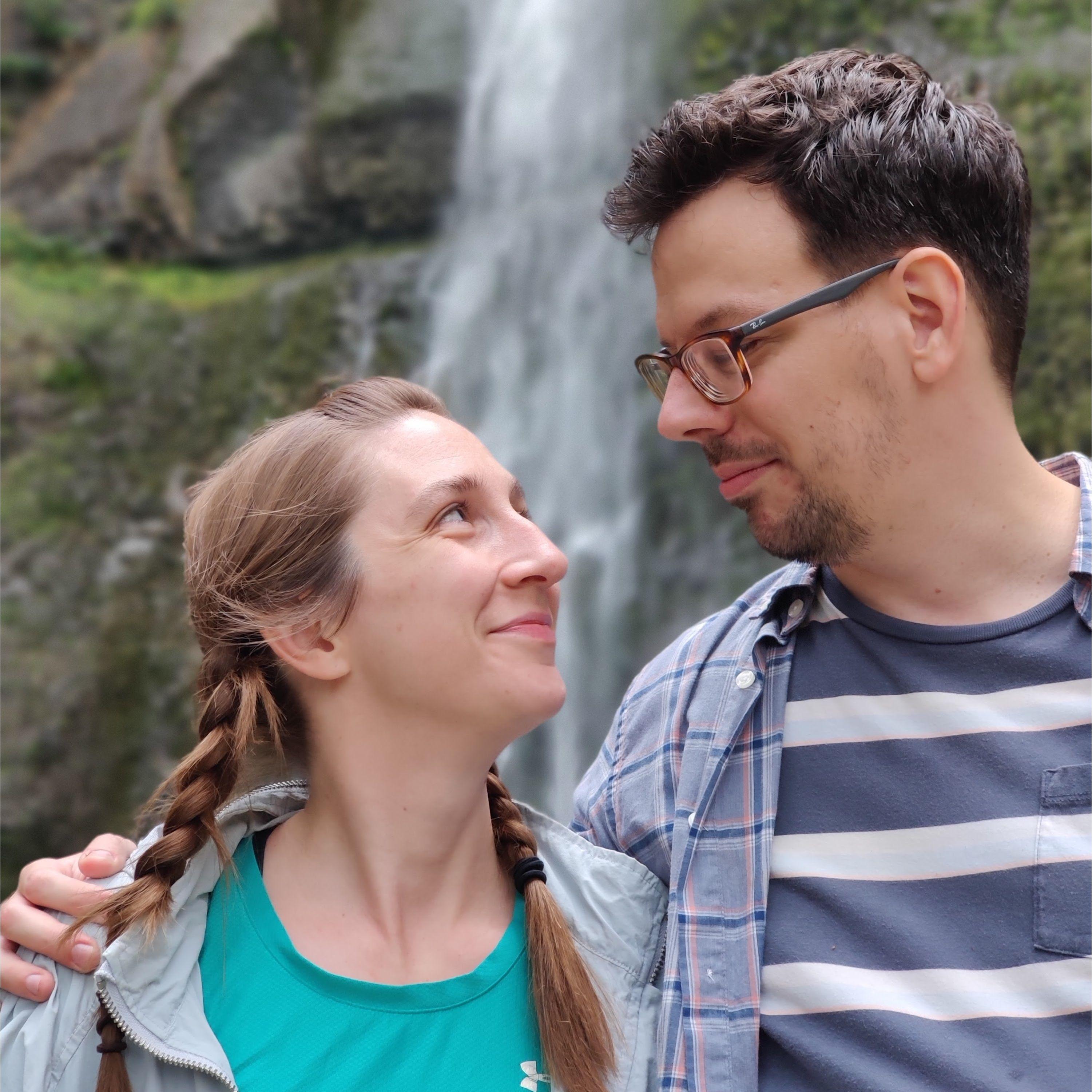 At Multnomah Falls while visiting Azod and Joy in Oregon!