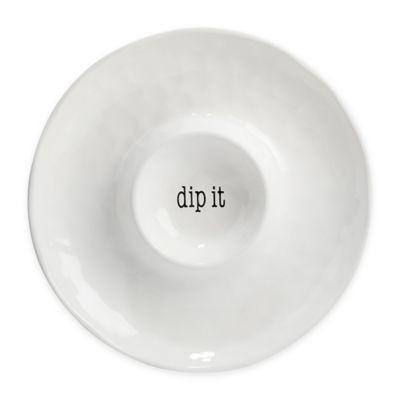 Certified International Just Words Chip and Dip in White