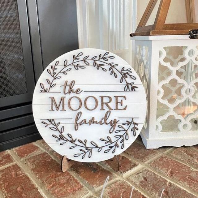 Rustic Last Name Sign
