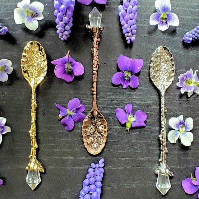 Fairy Crystal Tea Spoons // Altar Spoons...