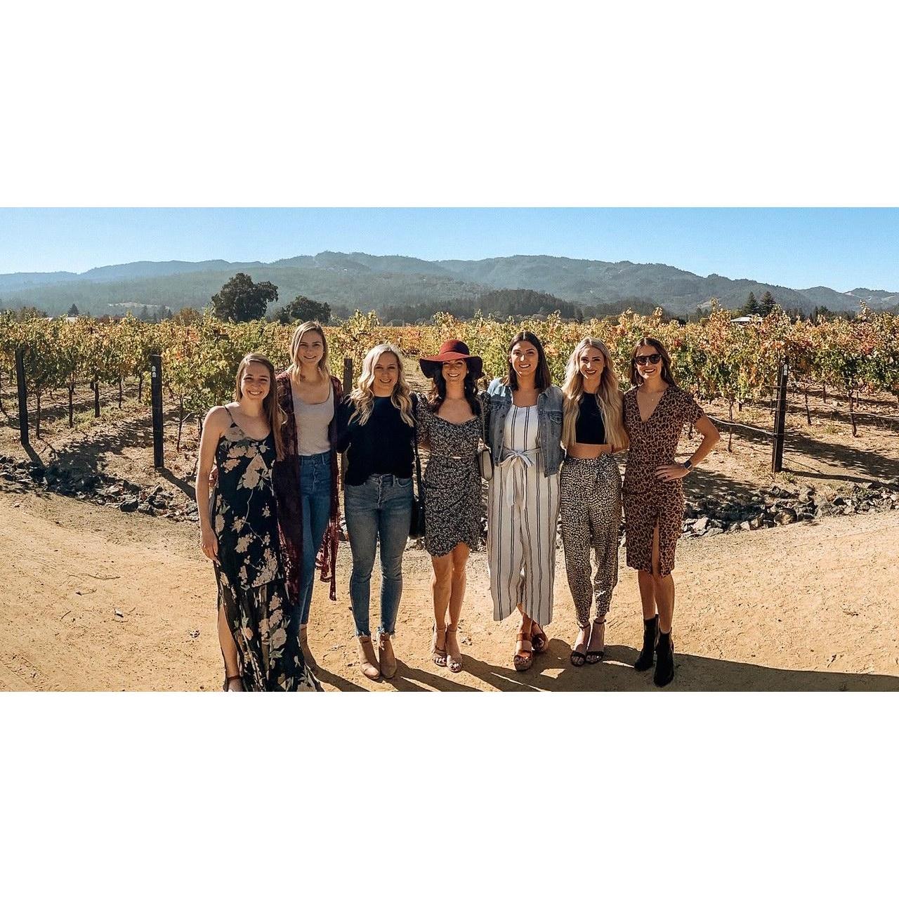 Alyssa with friends in Napa Valley