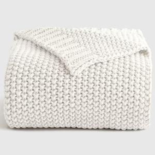 Cotton Fisherman Throw in Ivory