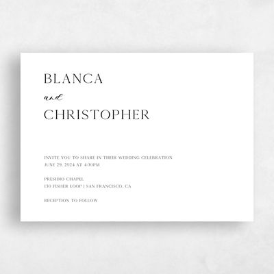 White Wedding Invitation - Gendron Landscape