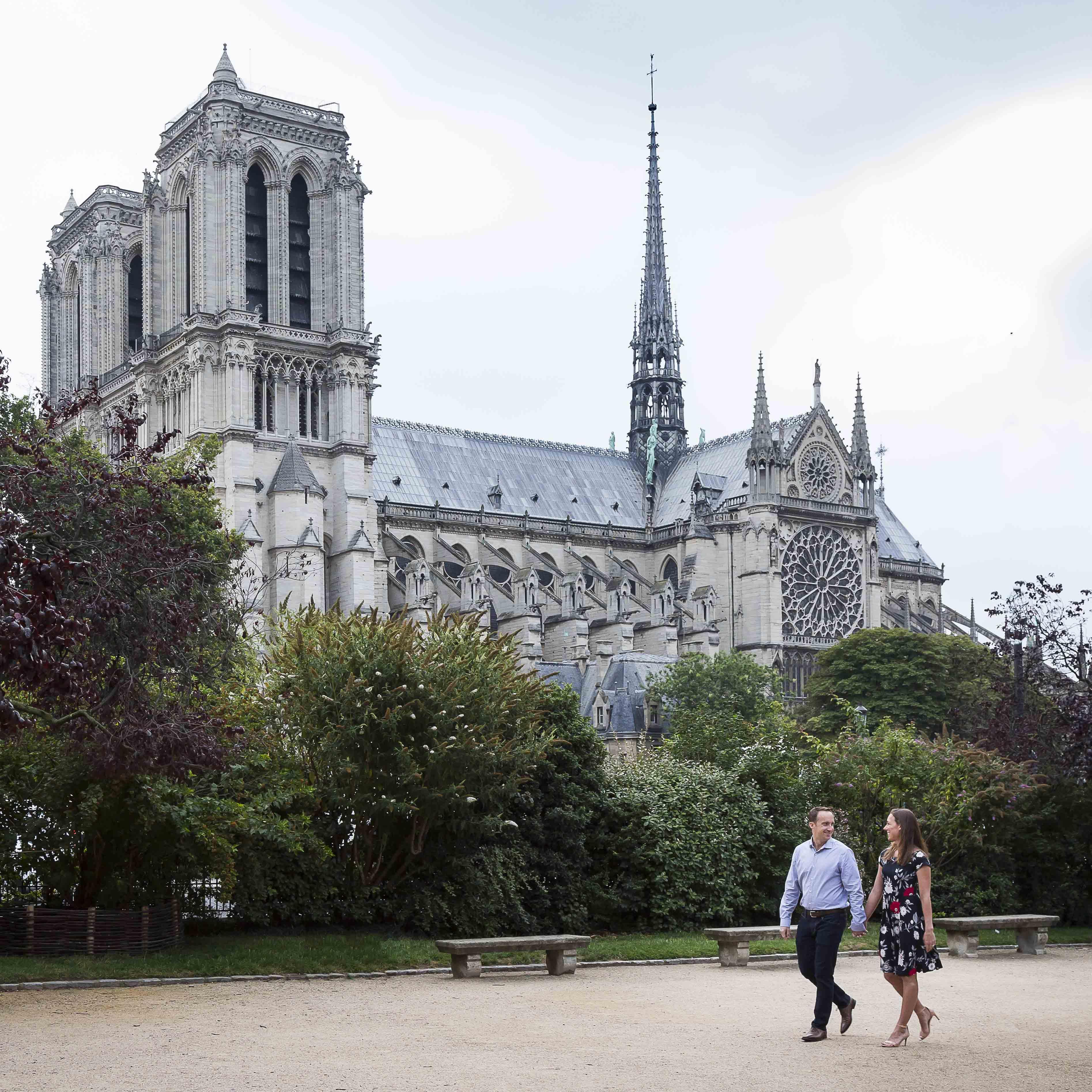 Walking past Notre Dame.