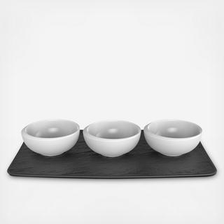 New Moon 4-Piece Dip Bowl & Tray set