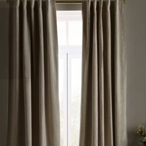 European Linen True Blackout Curtain - Flax, 48x84