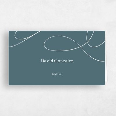 Teal, Blue Wedding Place Card - Powell