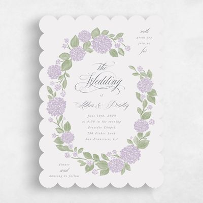 Purple Wedding Invitation - Giselda Portrait