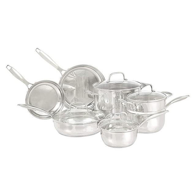 AmazonBasics Stainless Steel 11-Piece Cookware Set – Pots and Pans