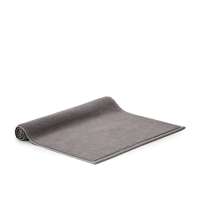 BOLL & BRANCH Turkish Ribbed Bath Mat - Stone - 100% Organic Turkish Cotton - Plush Absorbent Quick Dry Luxury Bathroom Mat with Ribbed Texture - Soft Underfoot Spa Comfort