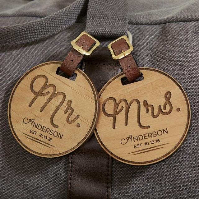 Circle Of Love Personalized Wood Bag Tag