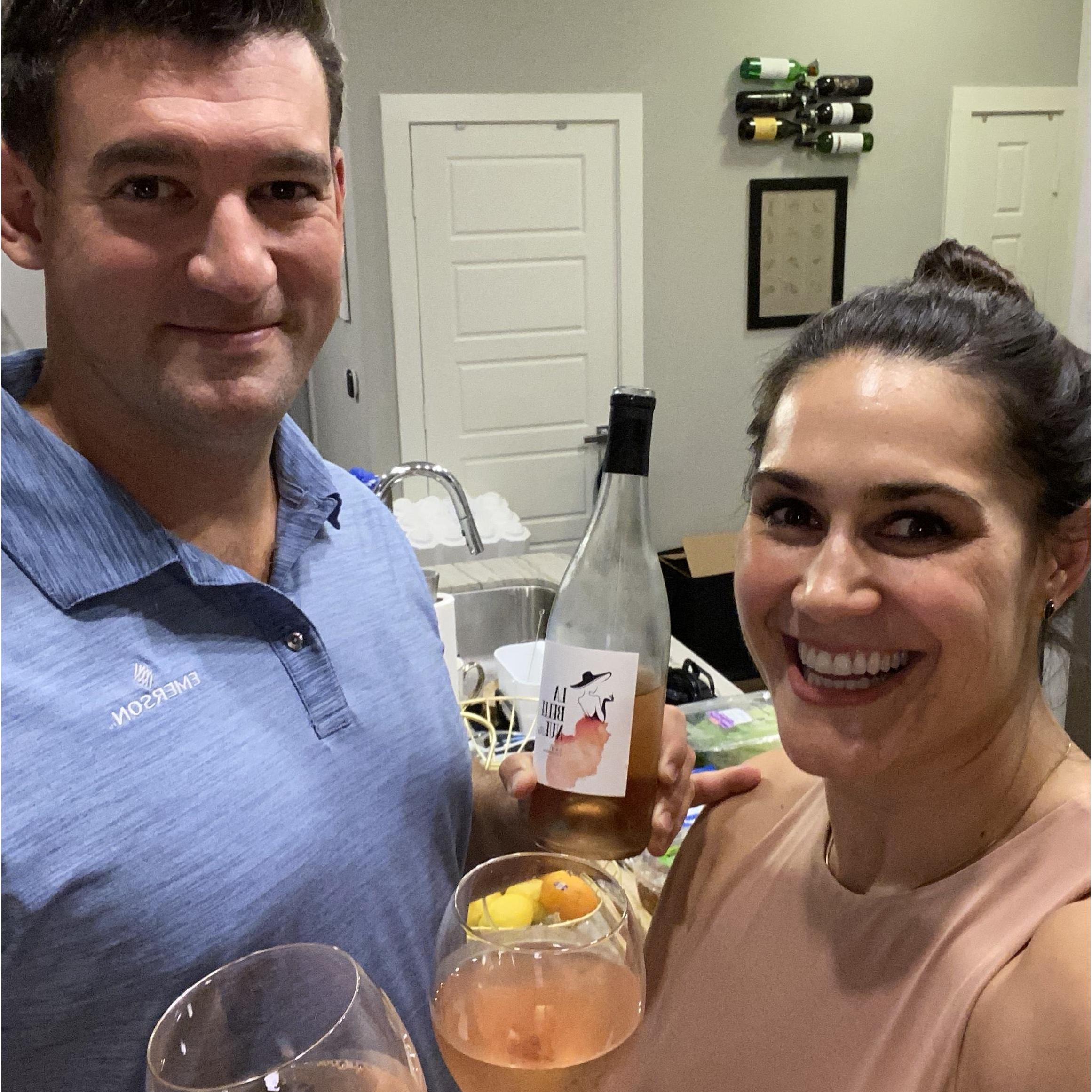 Our first sips of our friend Jacylyn's first wine project: La Belle Nue rosé