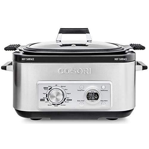 COSORI Slow Cooker 11-in-1 Programmable Multi-Cooker Pot 6-Quart,Delay Timer&Auto-iQ Recipes,Rice Cooker,Brown,Saute,Boil,Steamer,Yogurt Maker,Auto-Warmer,86°F-400°F,UL Listed/FDA Compliant