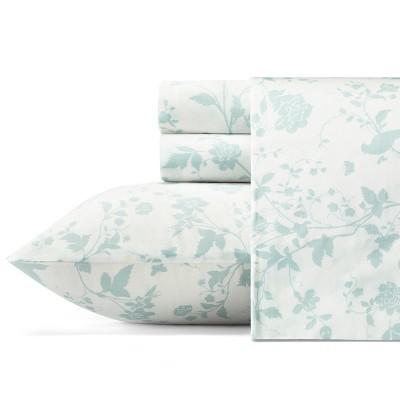 Cotton Garden Palace 300 Thread Count Sheet Set (Queen)Pastel Blue - Laura Ashley