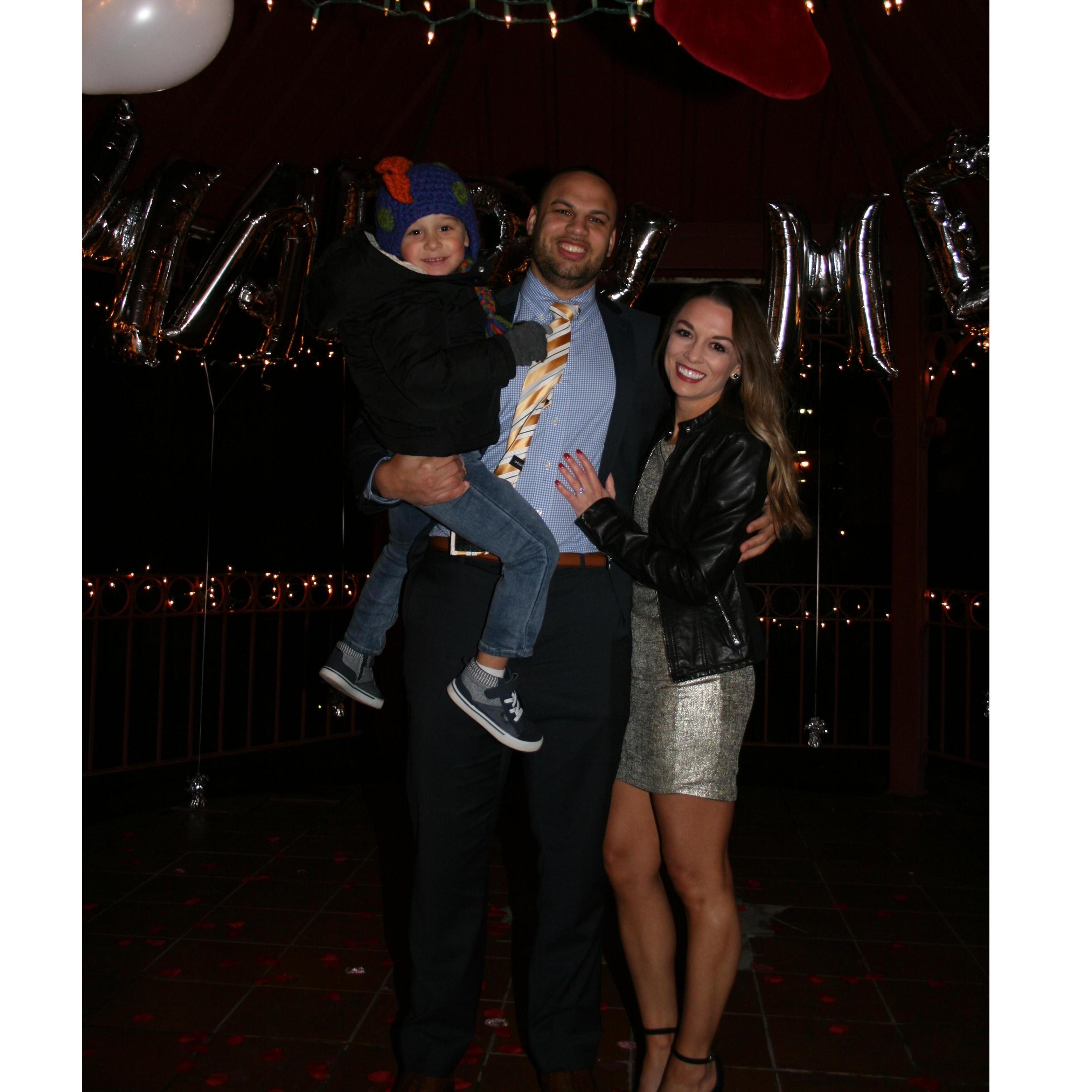 Jett was the first little guy to run up and get a picture with us after the proposal!