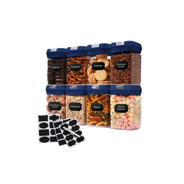 Cheer Collection Set of 8 28oz Airtight Food Storage Containers