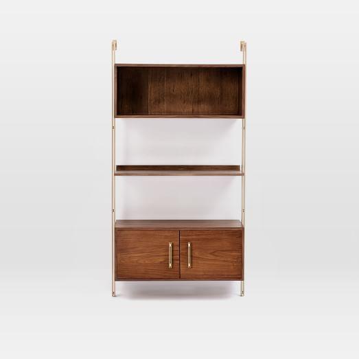 Linden Mid-Century Wide Storage Shelf Unit