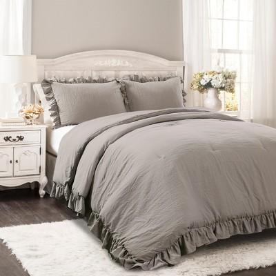 Gray Reyna Comforter Set (King)- Lush Decor