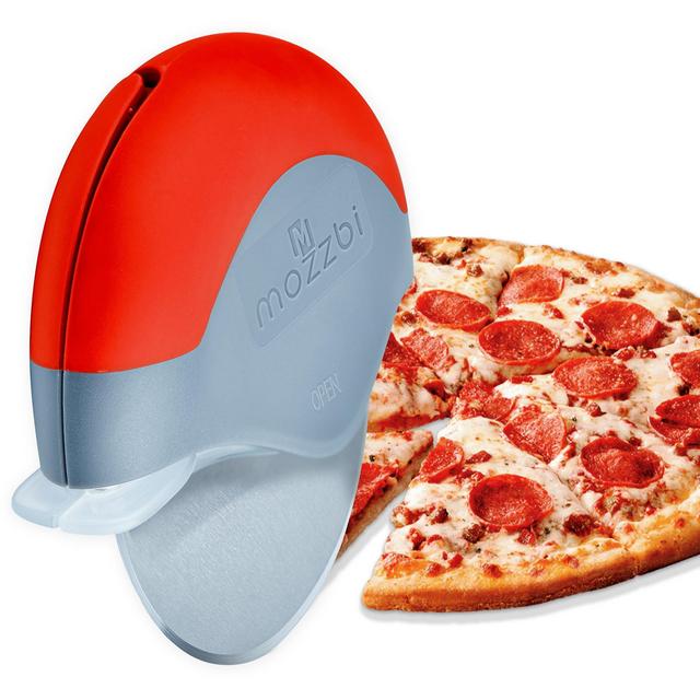Pizza Cutter Wheel Slicer - Super Sharp- Stainless Steel with Protective Sliding Blade Guard Option of Three Color Variation