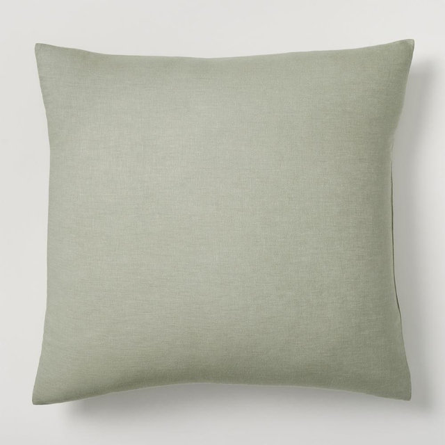 European Flax Linen Euro Sham, Celadon Melange