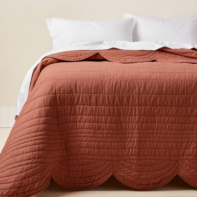 King Scalloped Edge Quilt Terracotta - Opalhouse™ designed with Jungalow™