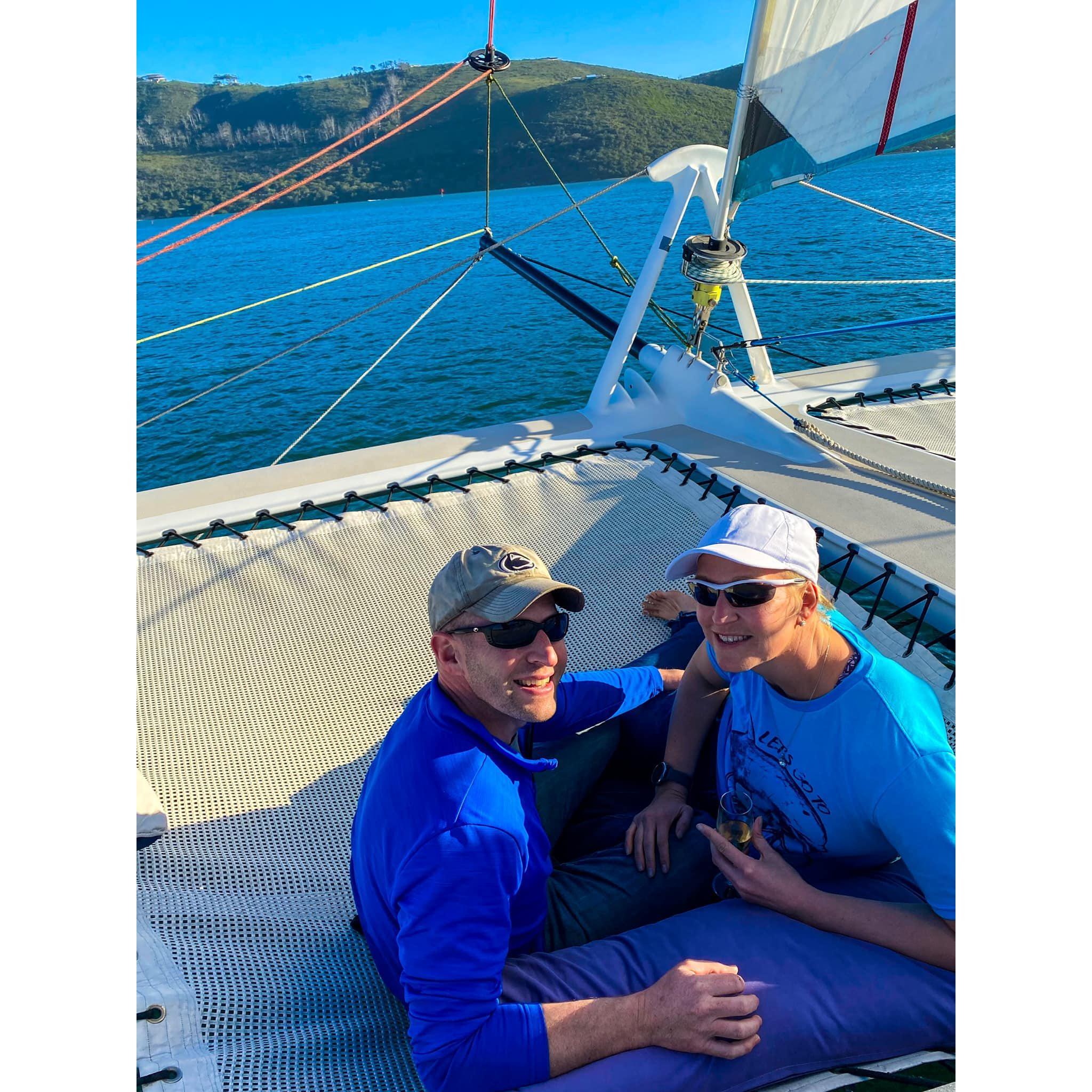 First catamaran cruise in Knysna, South Africa