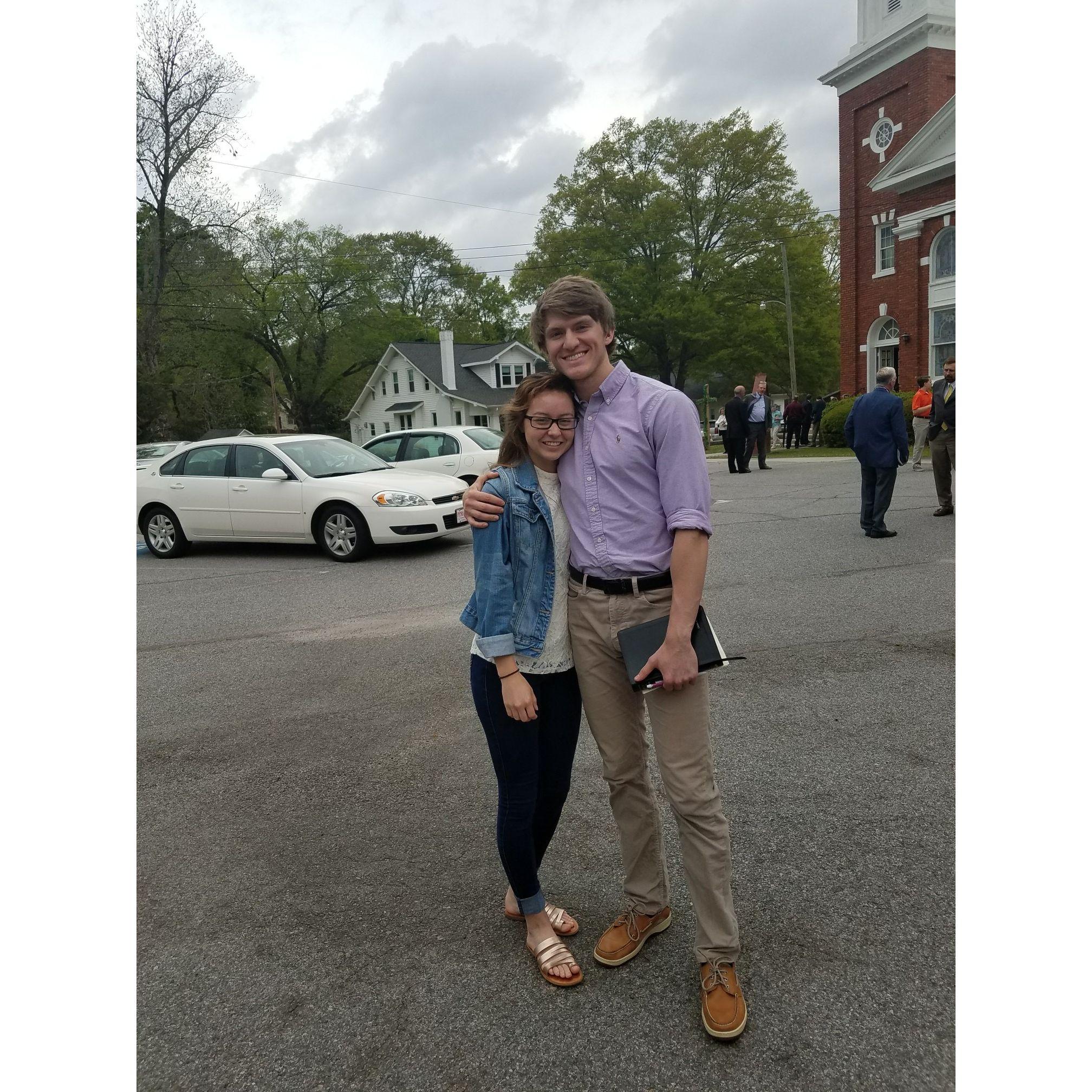 First time going to church together.