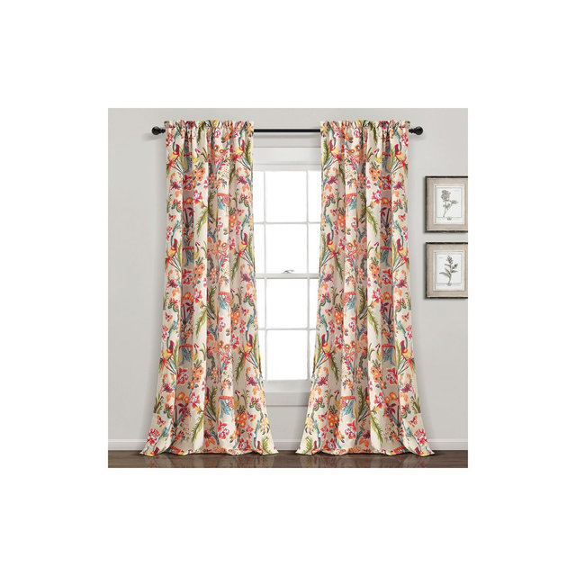 Lush Décor Dolores Light Filtering Window Curtain Panels Neutral/Multi 52X84+2 Set