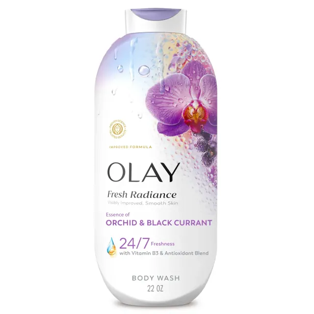 Olay Fresh Radiance Body Wash - Strawberry and Mint - Orchid and Blackcurrant - 22 fl oz: Liquid, Whole Body, Normal to Sensitive Skin