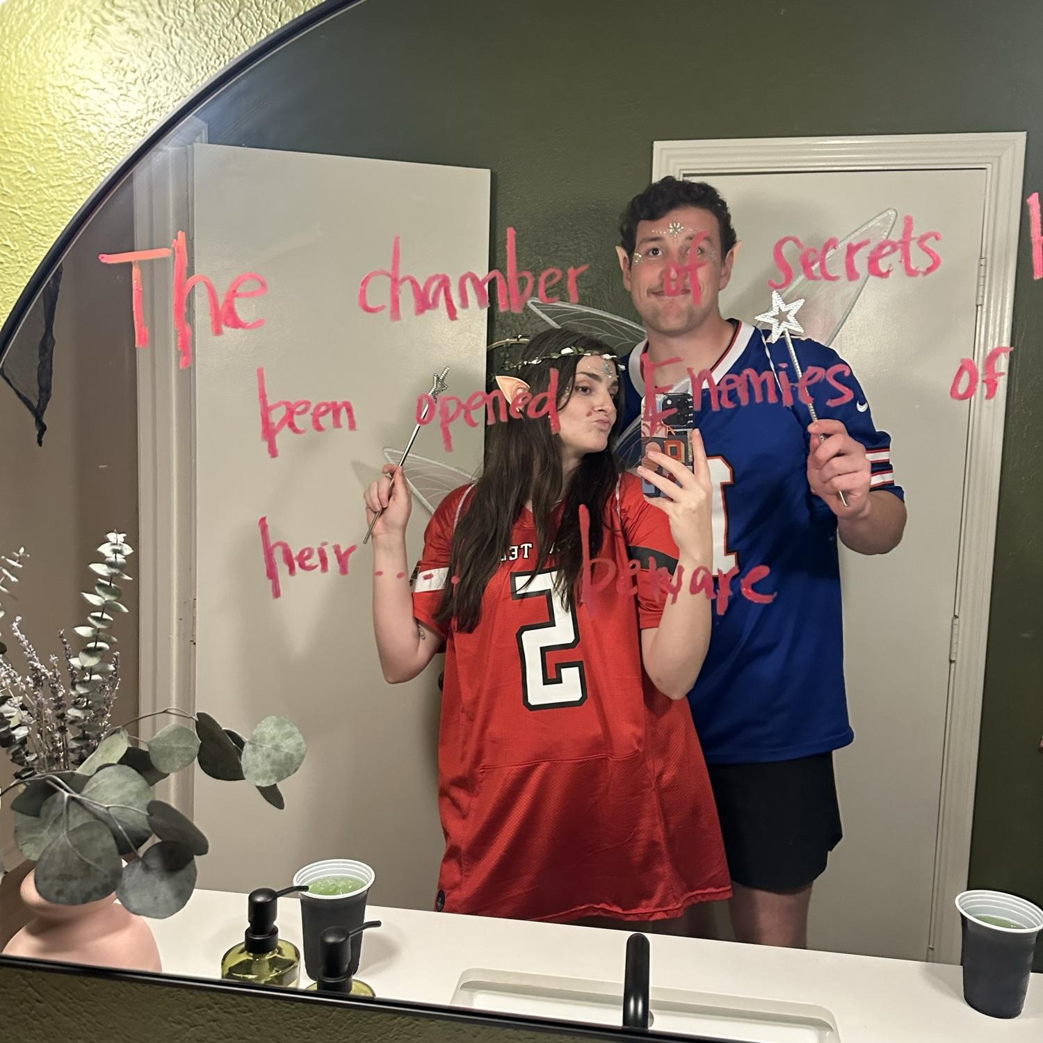 Sister's halloween/bday party! (we are 'fantasy football' if you couldn't tell...)