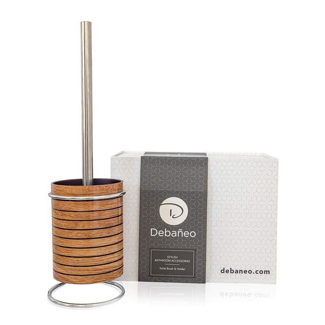 Debaneo Toilet Brush and Holder (Cedar) Modern Toilet Brush with Holder Set