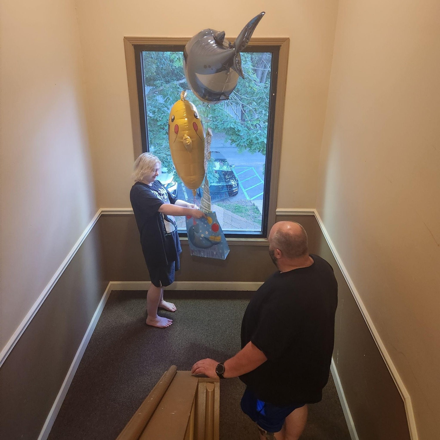 Mike Surprised him with a special gift and balloons