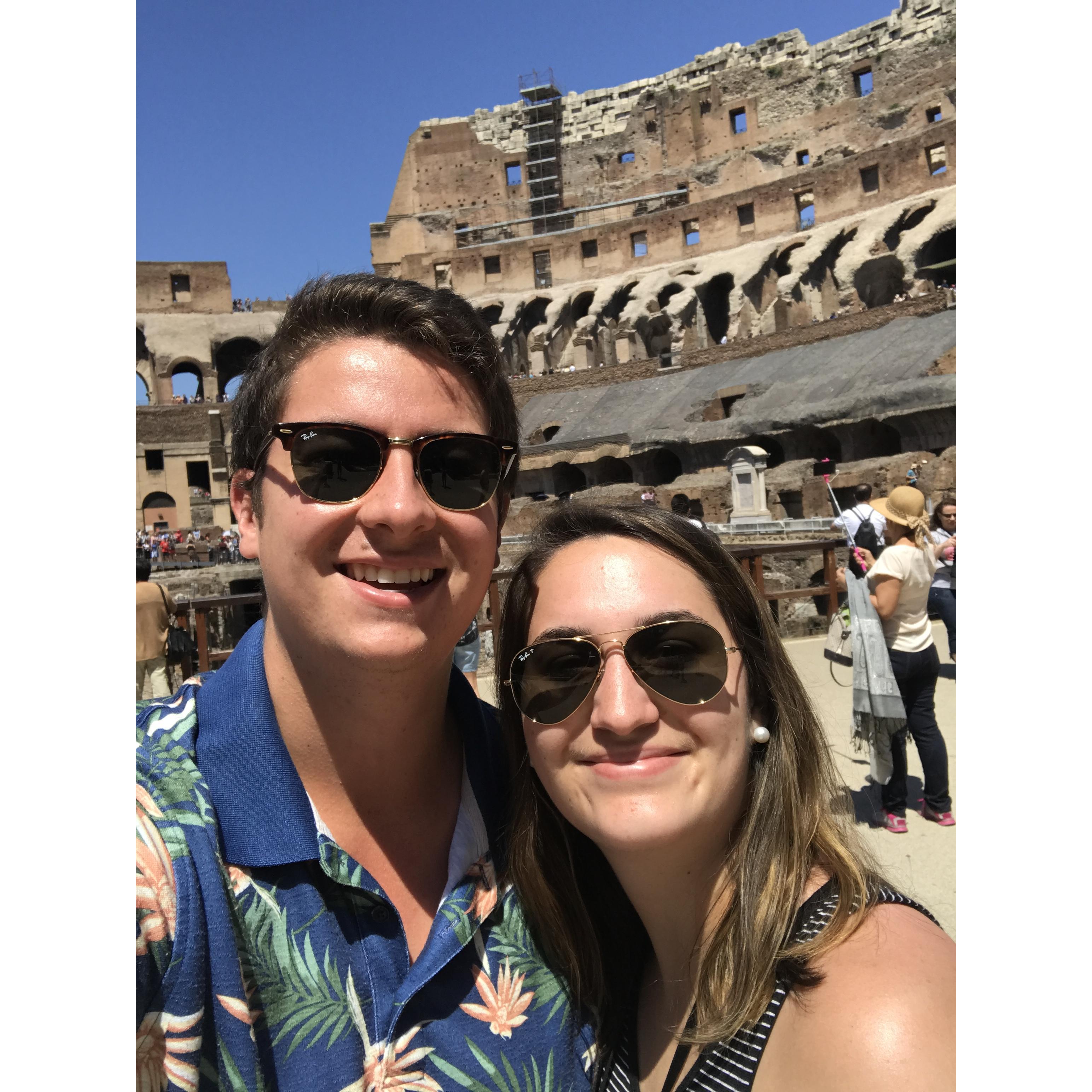 Selfie at the Colosseum in Rome.