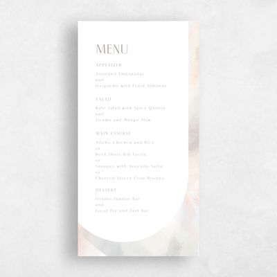 White Summer Wedding Menu - Coleridge