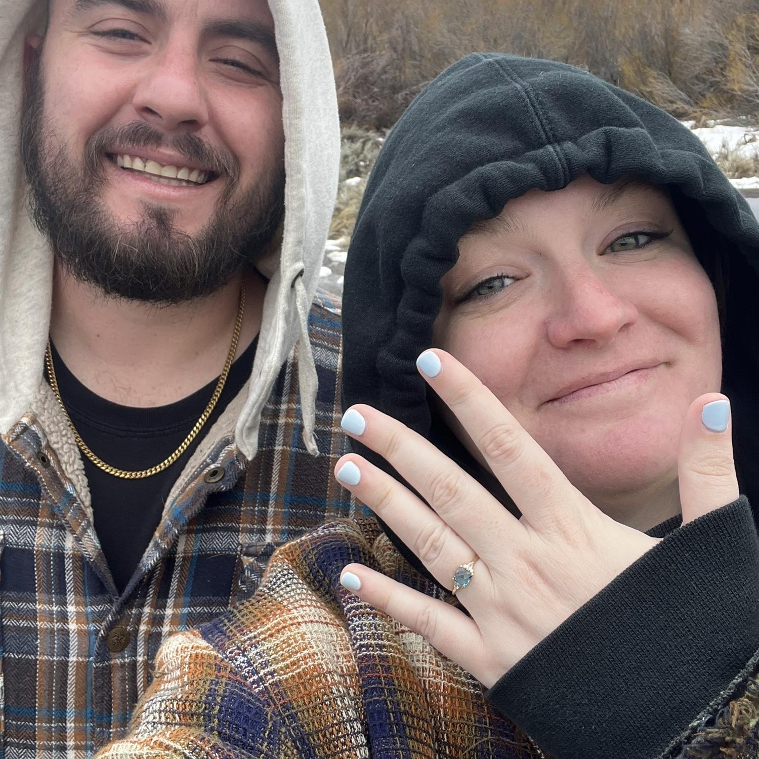 Anna was lucky enough to get two rings at Big Bear! This shiny engagement ring, and a brand new front passenger tire after popping one on the drive up.