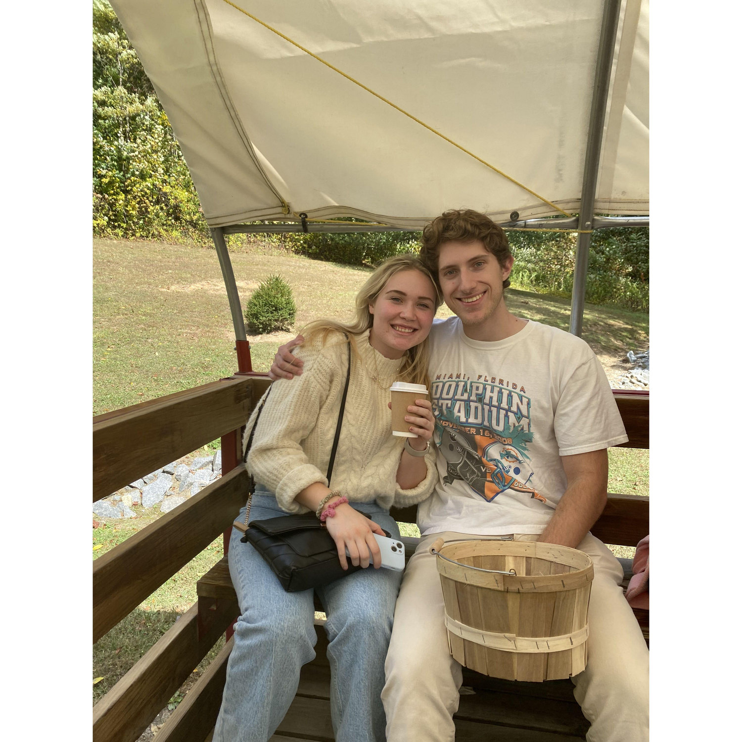 Apple picking in the mountains.
