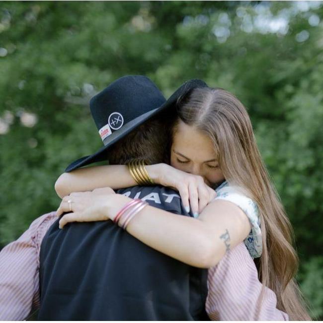 Another view of our first hug as an engaged couple!