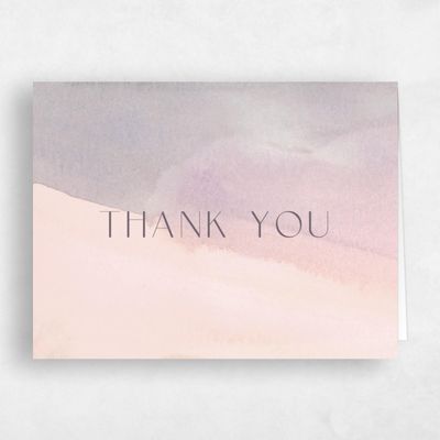Pink Modern Wedding Thank You - Povera Landscape