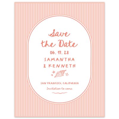 Peach Blush, Orange Wedding Digital Save the Date - Sole Portrait