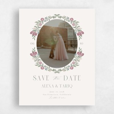 Beige Wedding Save the Date - Mirelia Photo