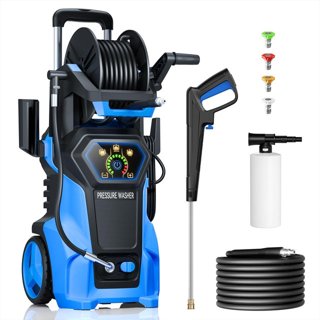 4000 PSI Electric Pressure Washer 1800W Power Washer with Hose Reel and 4 Nozzles