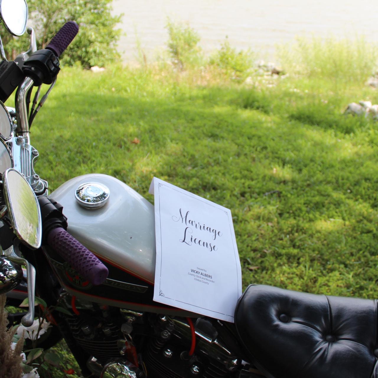 Bike and marriage license !