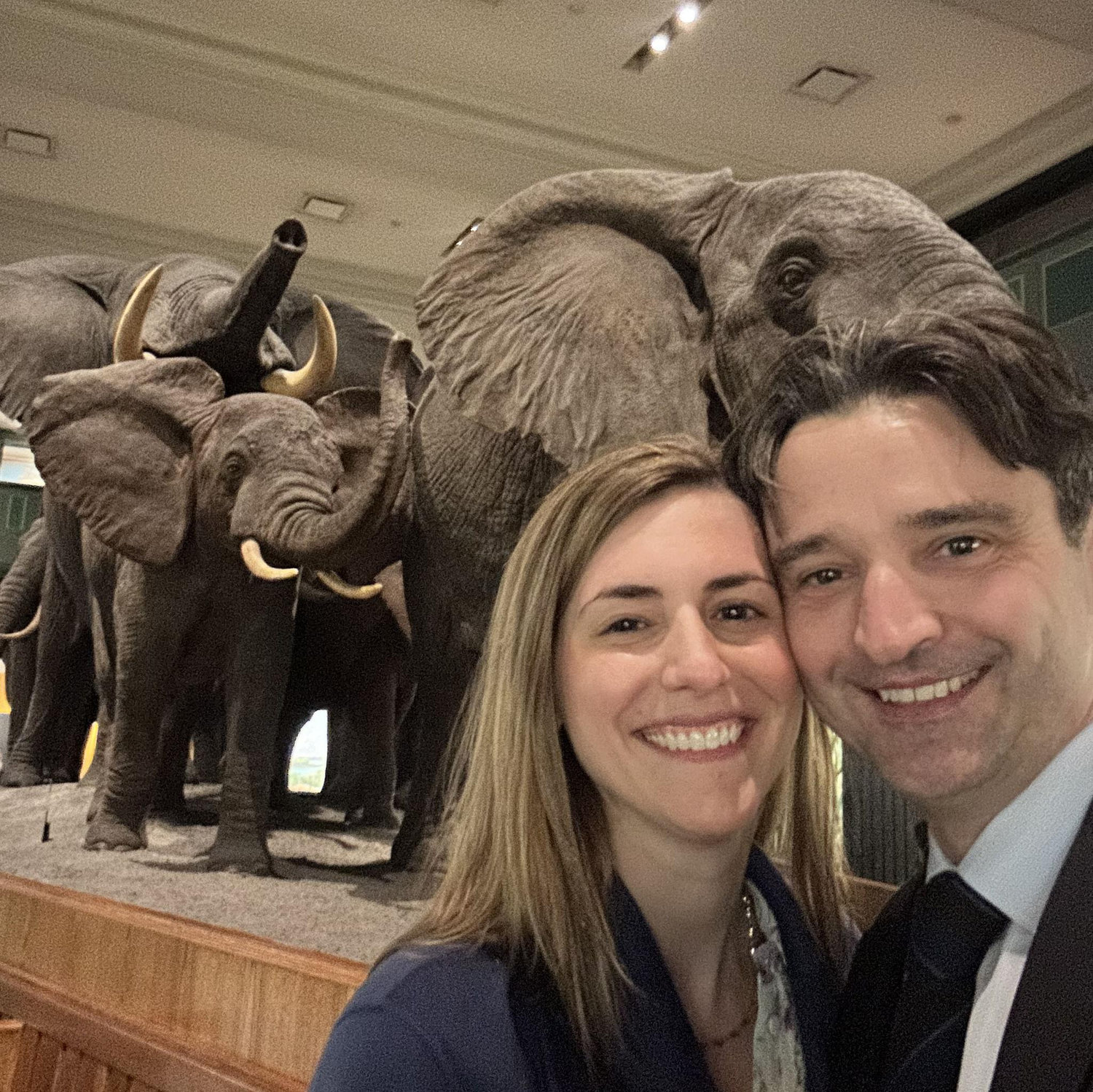 We got engaged right after taking this photo at the Museum of Natural History!