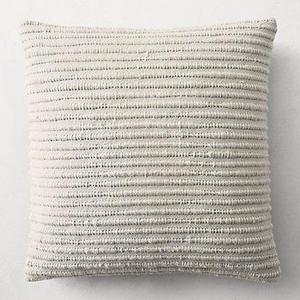 Textured Merino Wool Stripe Pillow Cover - Square