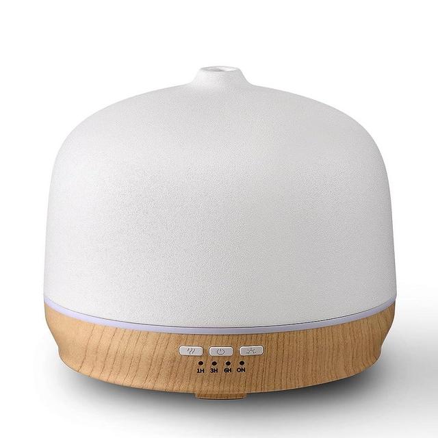 Ceramic Essential Oil Diffusers for Home Large Room, Aromatherapy Scent Air Diffuser Ultrasonic Aroma Defusers 500ml with Timed—Wood