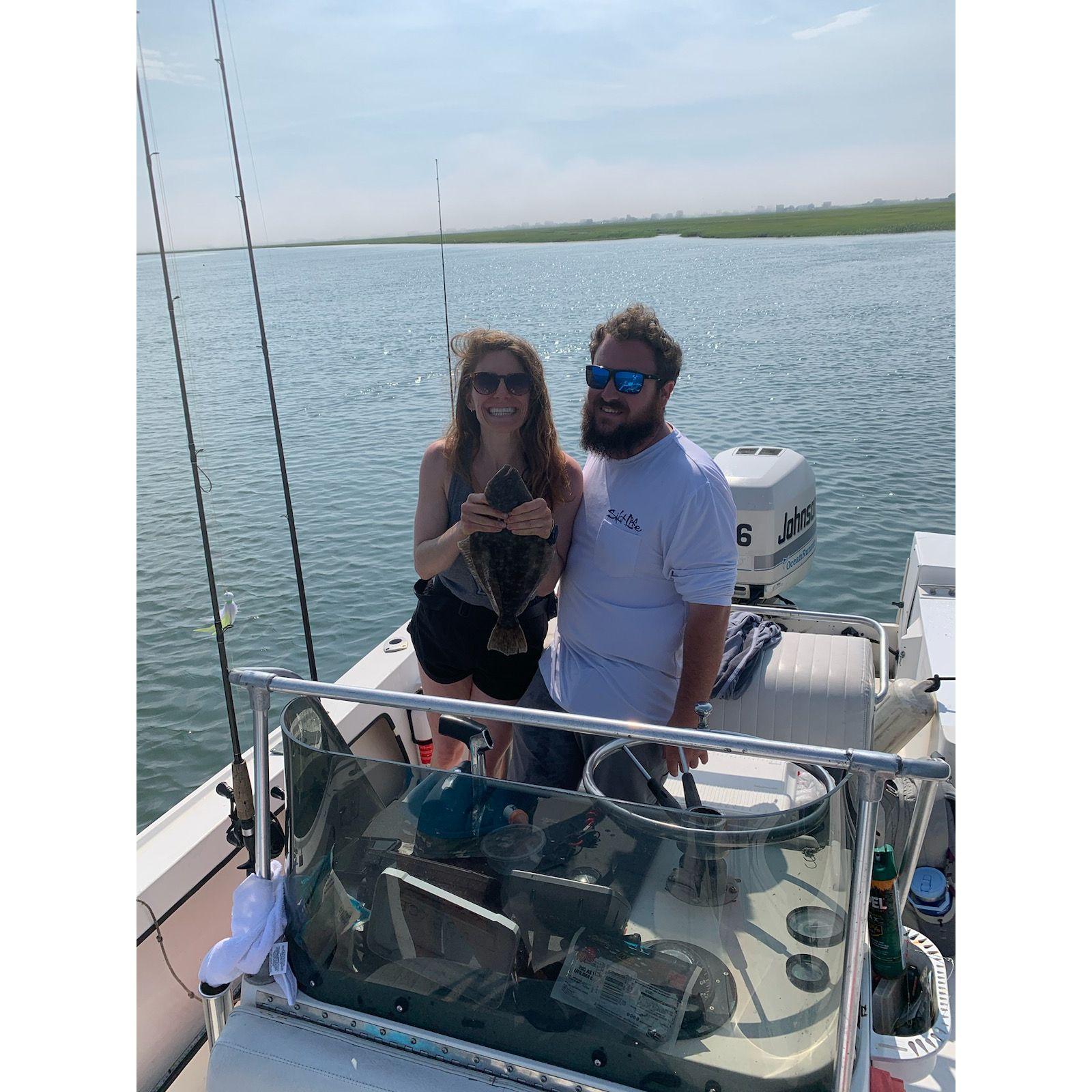 Rachael caught her first keeper Flounder!