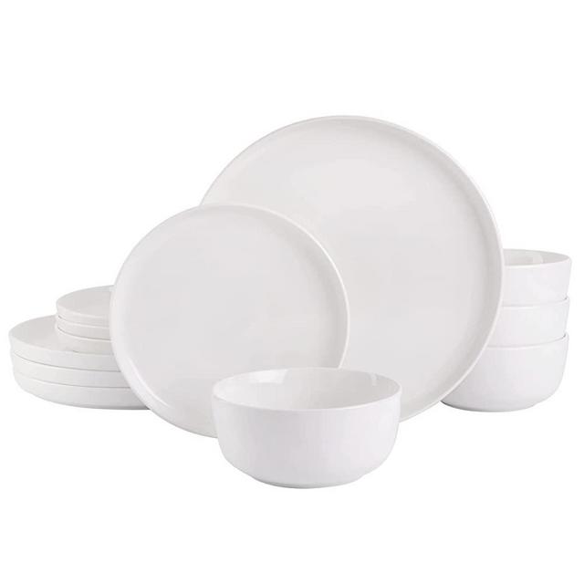 Gibson Home Oslo 12-Piece Dinnerware Set, White,Service for 4