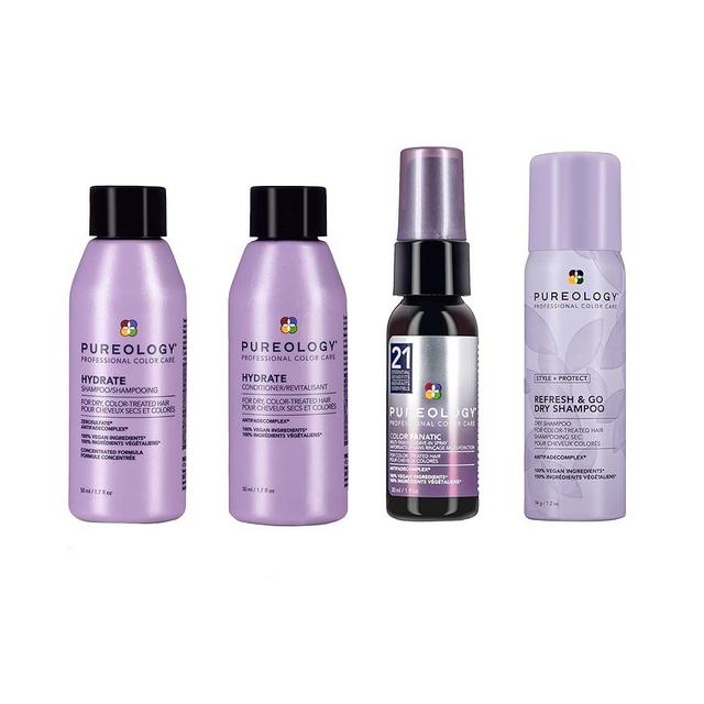 Pureology Hydrate Travel Size Bundle | For Medium to Thick Dry, Color Treated Hair | Sulfate Free | Vegan
